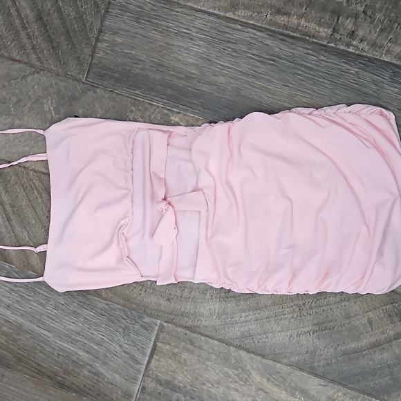 Lucy In The Sky Bodycon Pink Ruched Dress Open Stomach Size Small - Picture 1 of 6